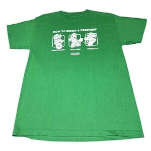 Nintendo Super Mario How To Score A Princess Green 2009 Y2K‎ T-Shirt Size Small